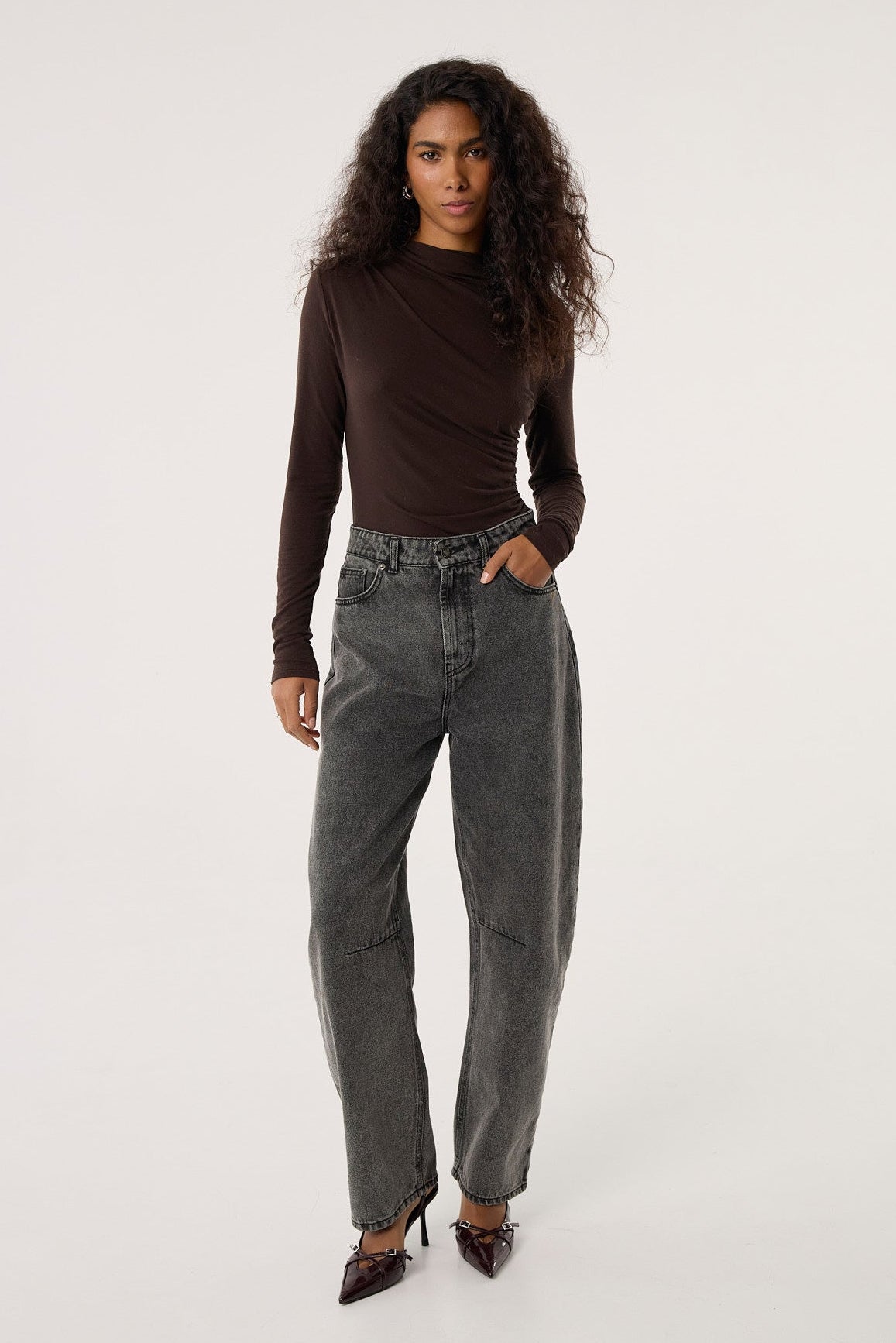 Jeansy Barrel grey