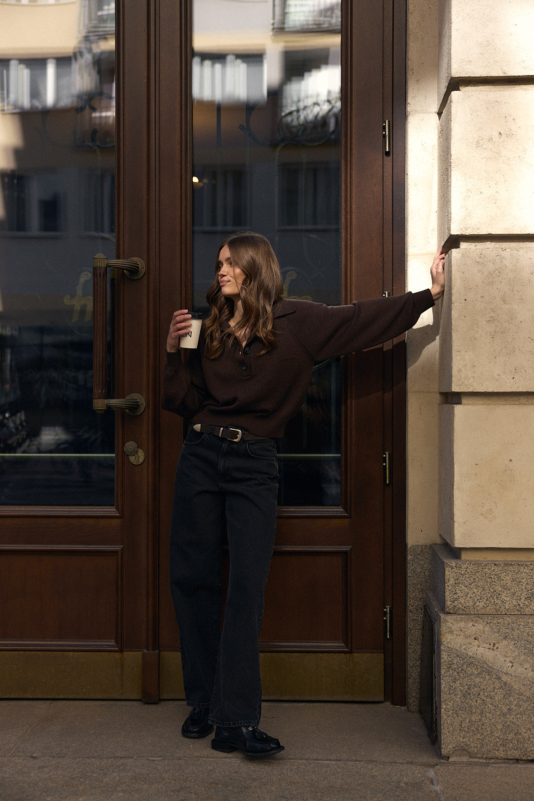 Sweter Polo Bobby dark chocolate