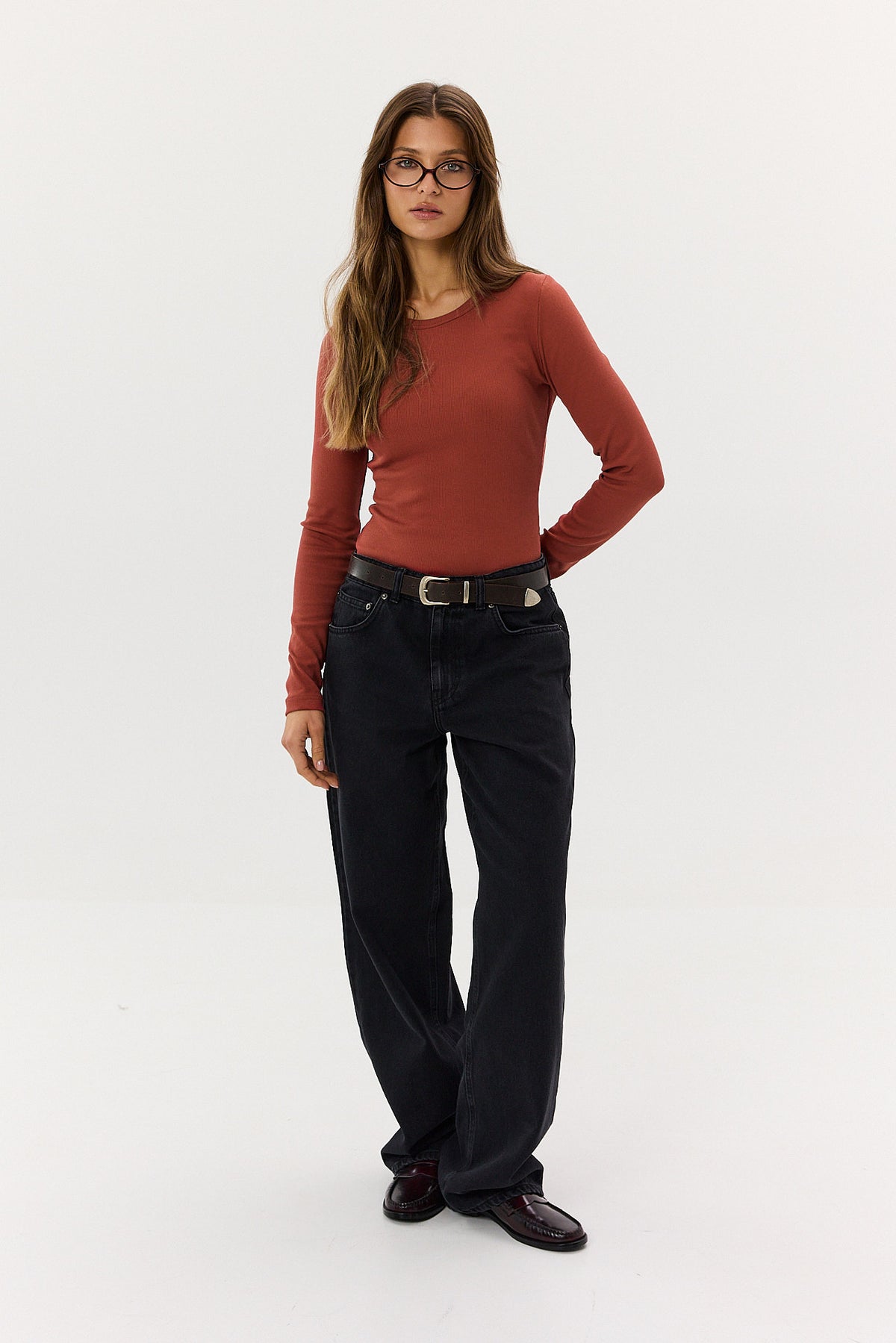 Longsleeve Bamboo burnt apricot