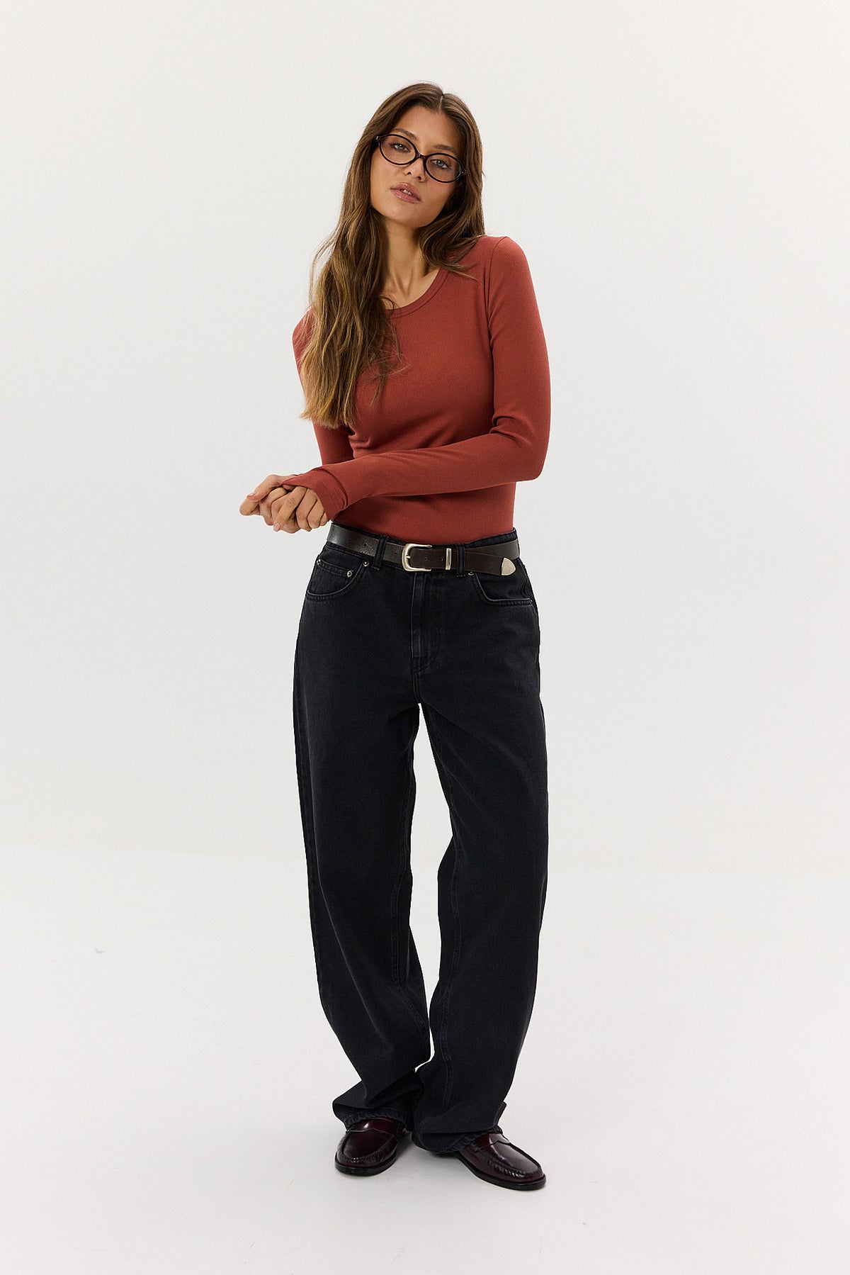 Longsleeve Bamboo burnt apricot