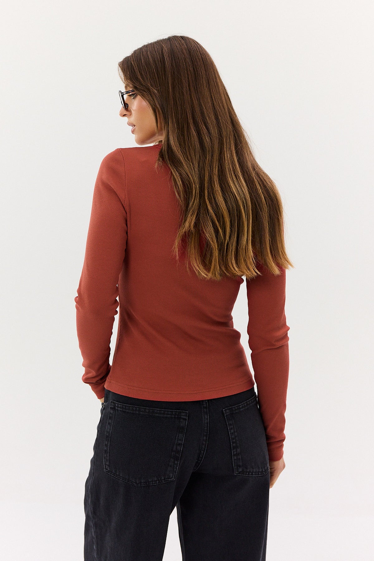 Longsleeve Bamboo burnt apricot