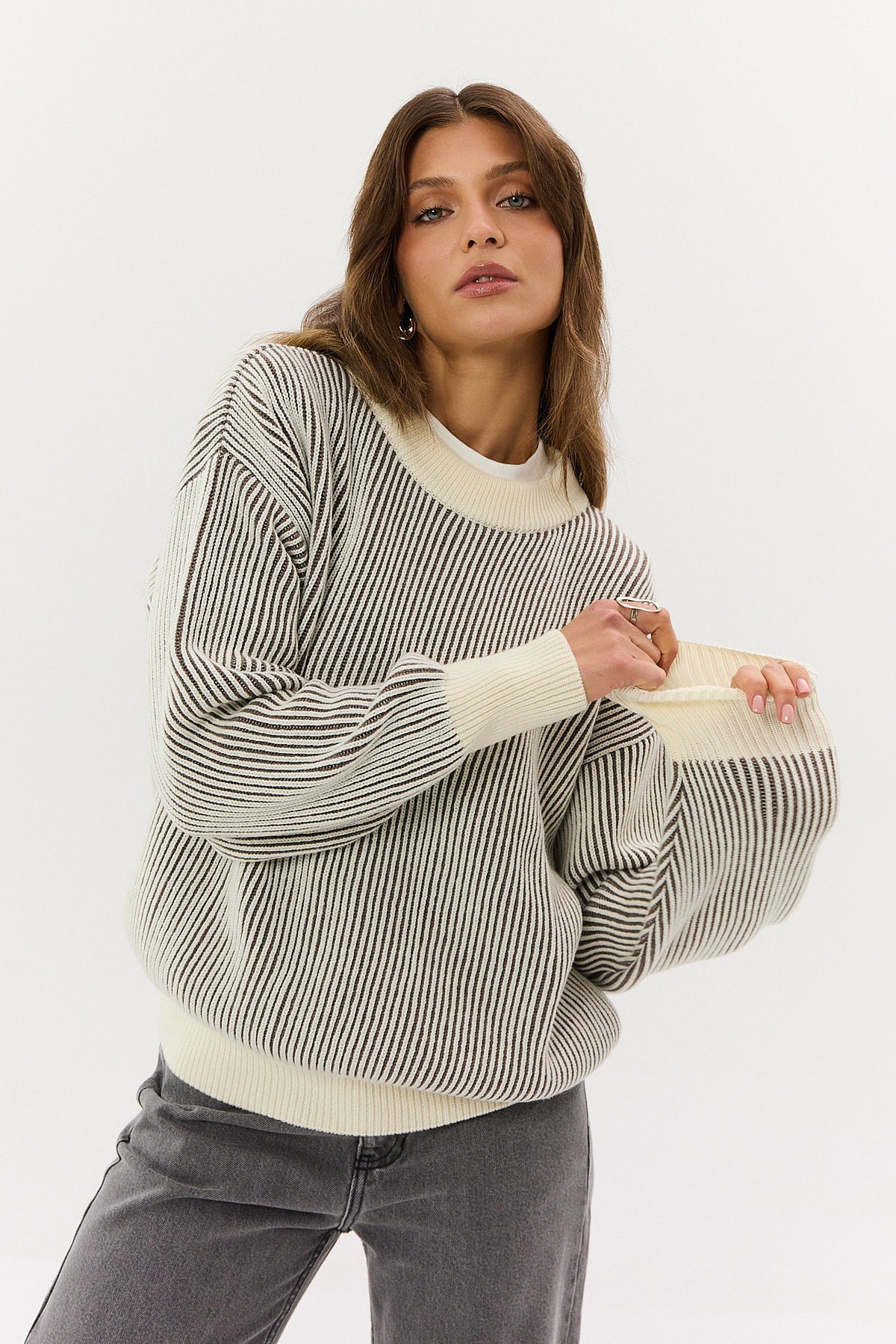 Sweter Kelly cream-mocca
