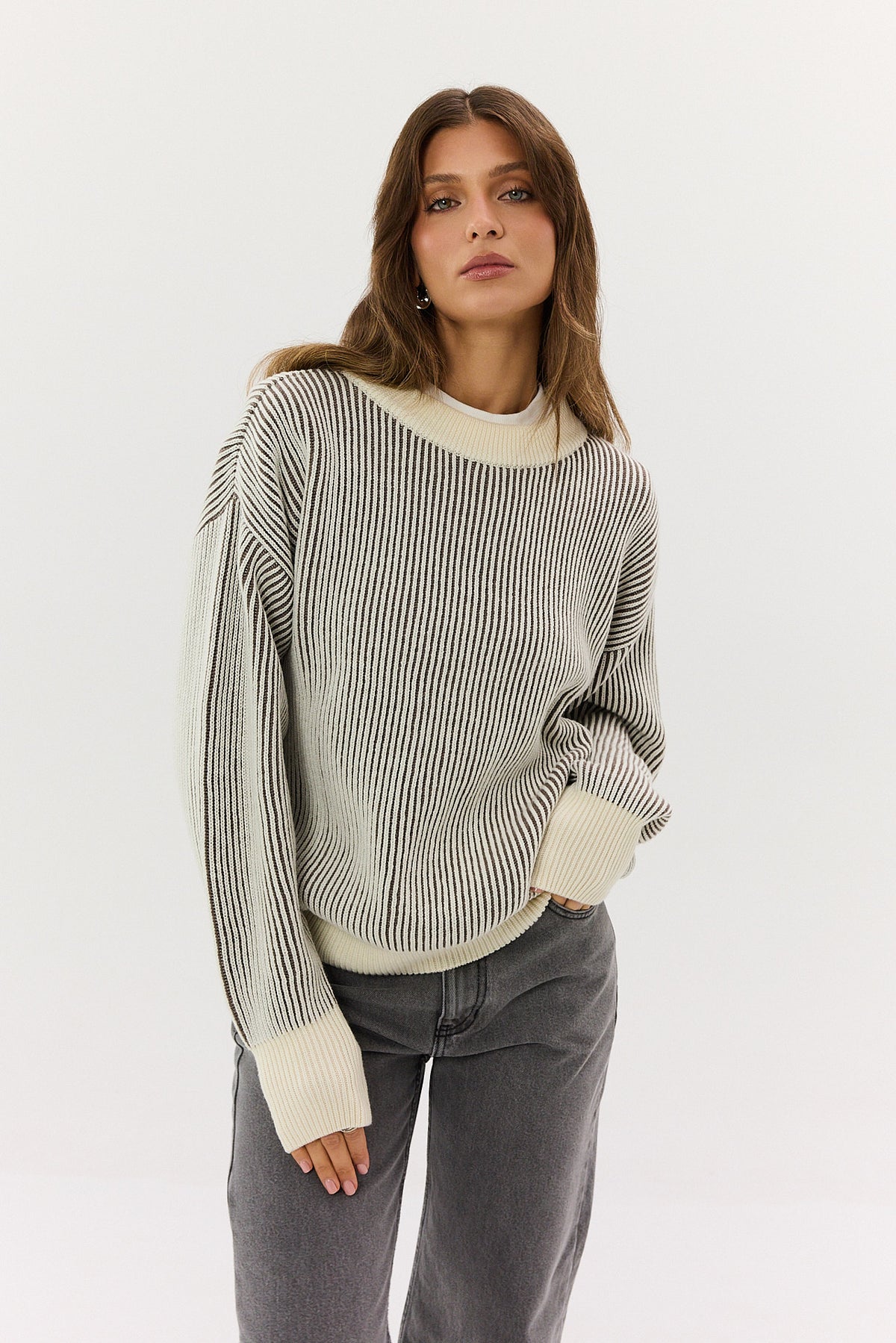 Sweter Kelly cream-mocca