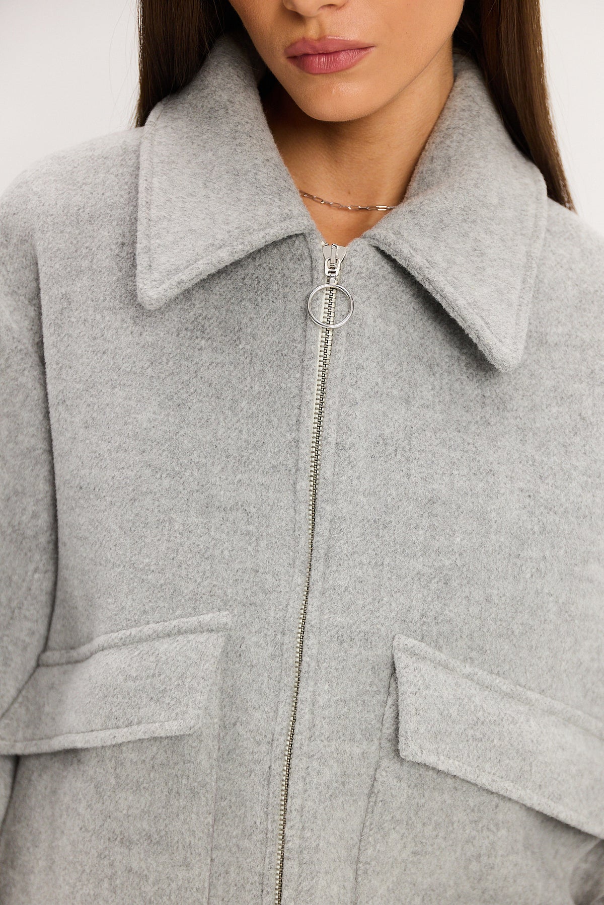 Kurtka Ethan wool light grey