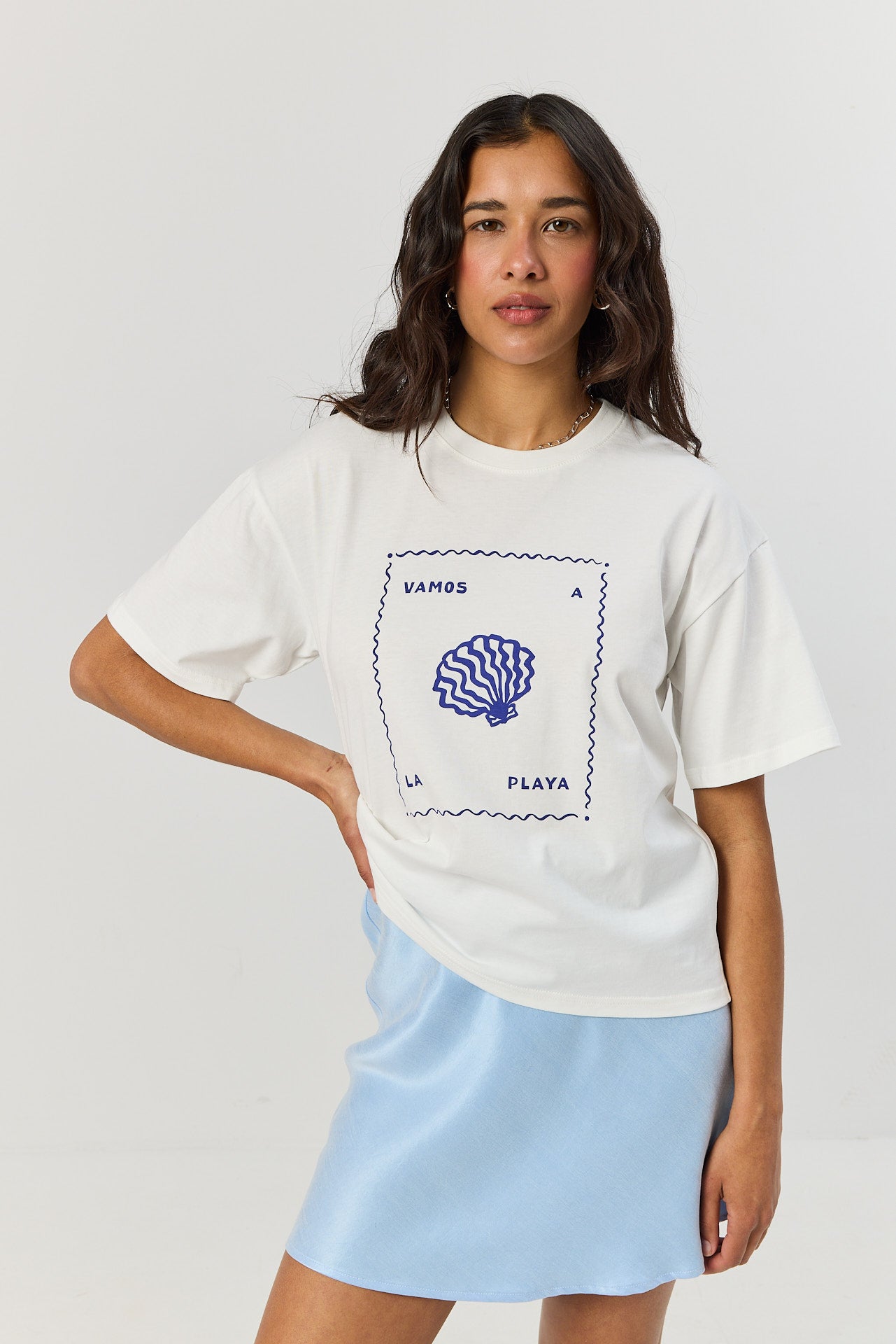 T-shirt Vamos a la playa white