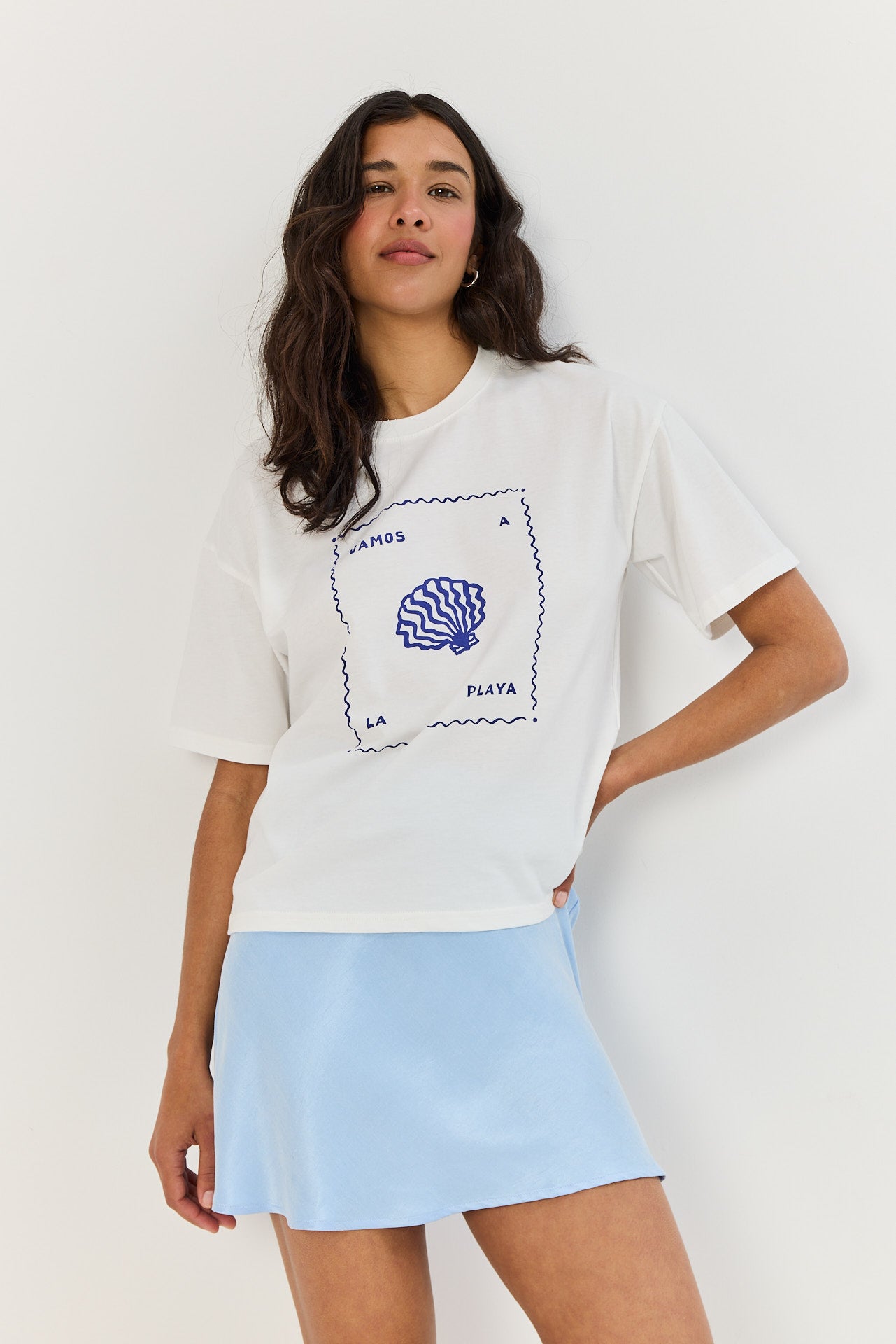 T-shirt Vamos a la playa white