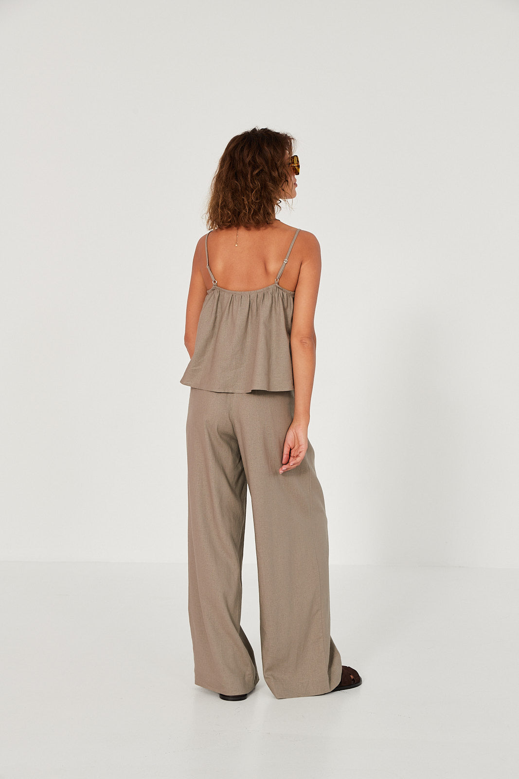 Spodnie Palazzo linen beige