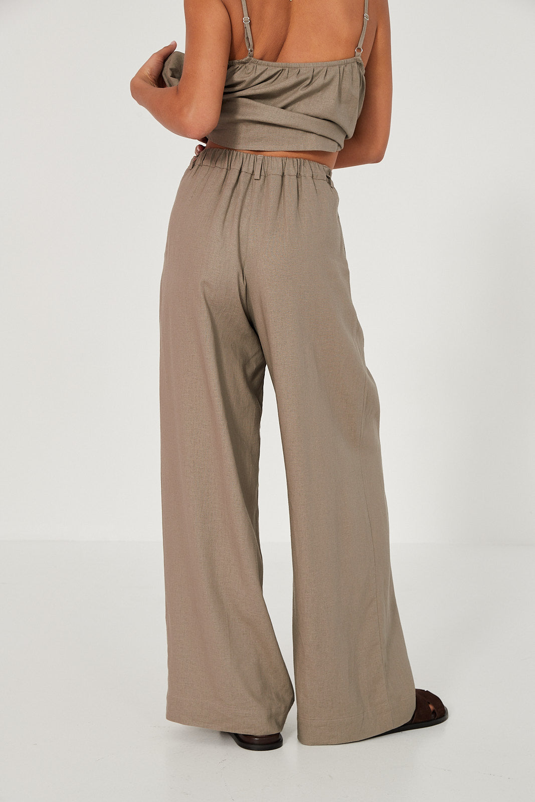 Spodnie Palazzo linen beige