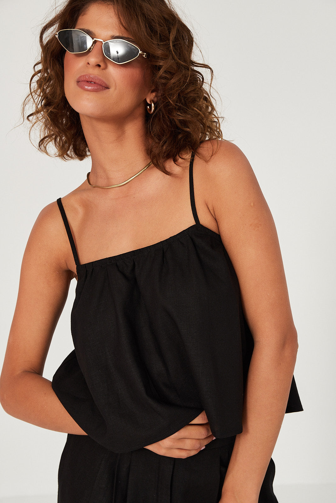 Top Ellie linen black