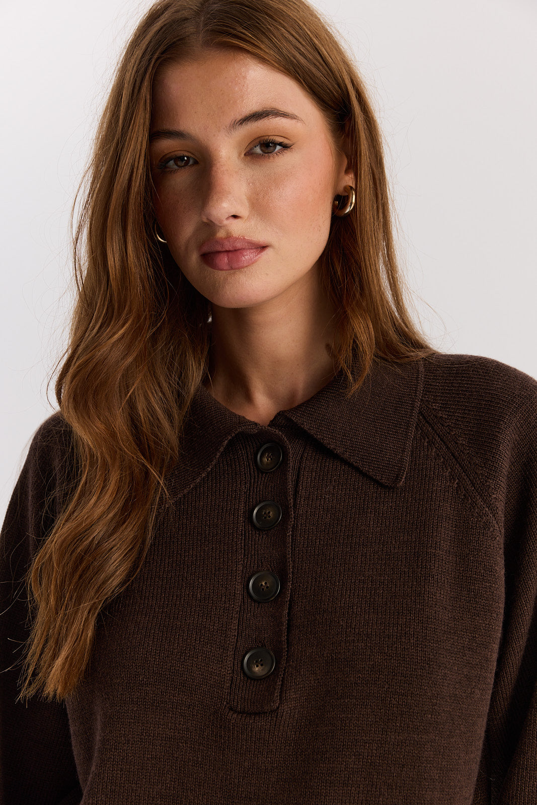 Sweter Polo Bobby dark chocolate