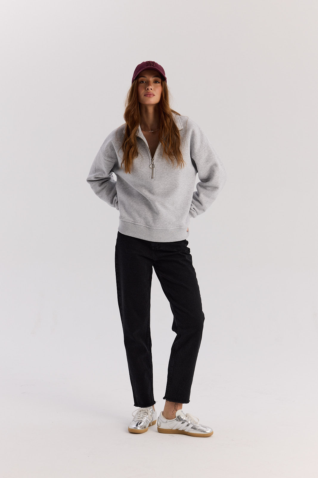 Bluza Frankie short light grey melange
