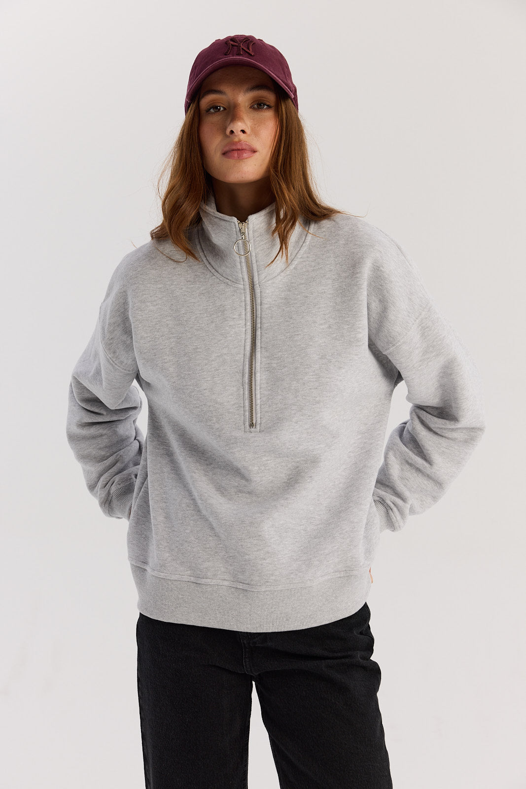 Bluza Frankie short light grey melange