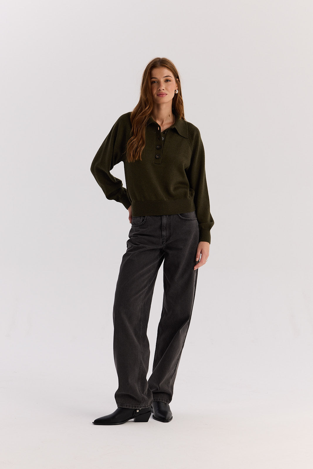 Sweter Polo Bobby khaki