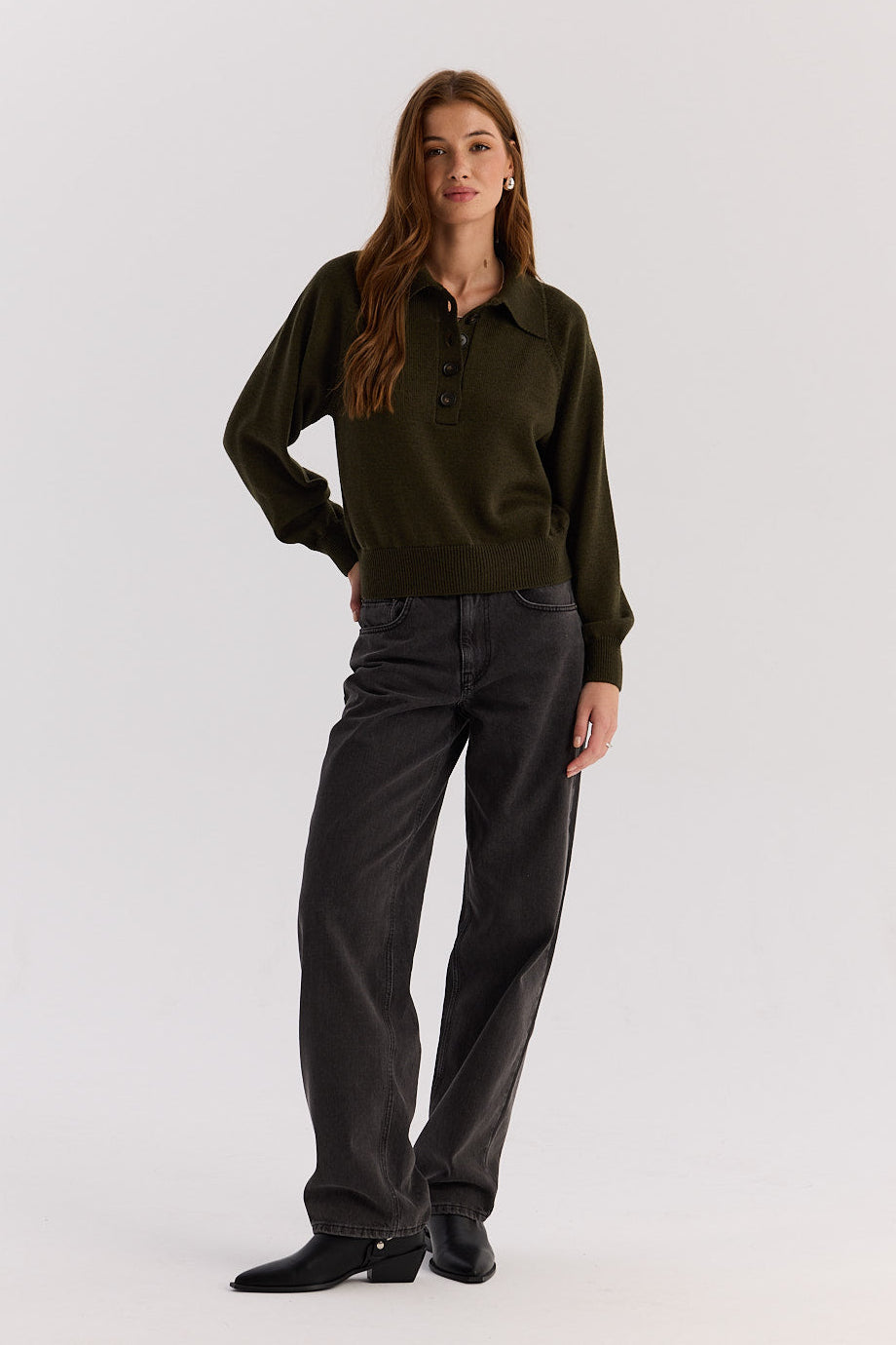 Sweter Polo Bobby khaki