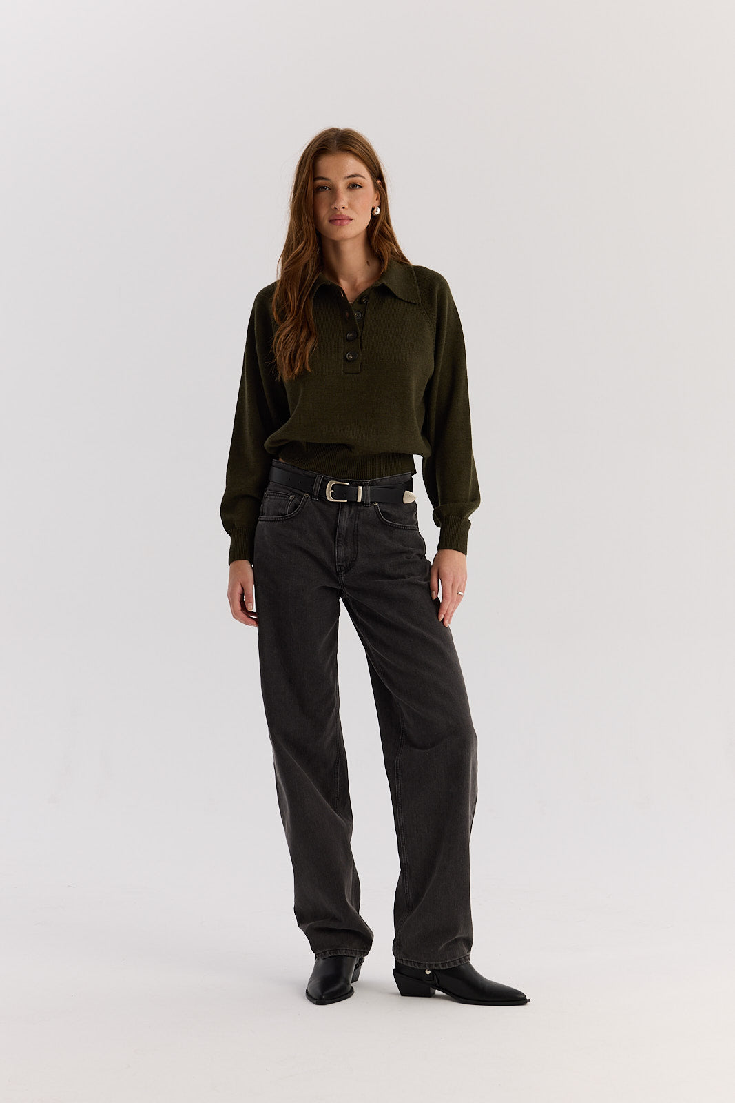 Sweter Polo Bobby khaki