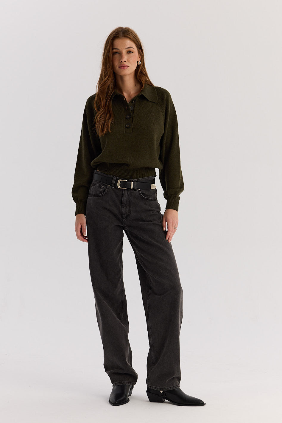 Sweter Polo Bobby khaki