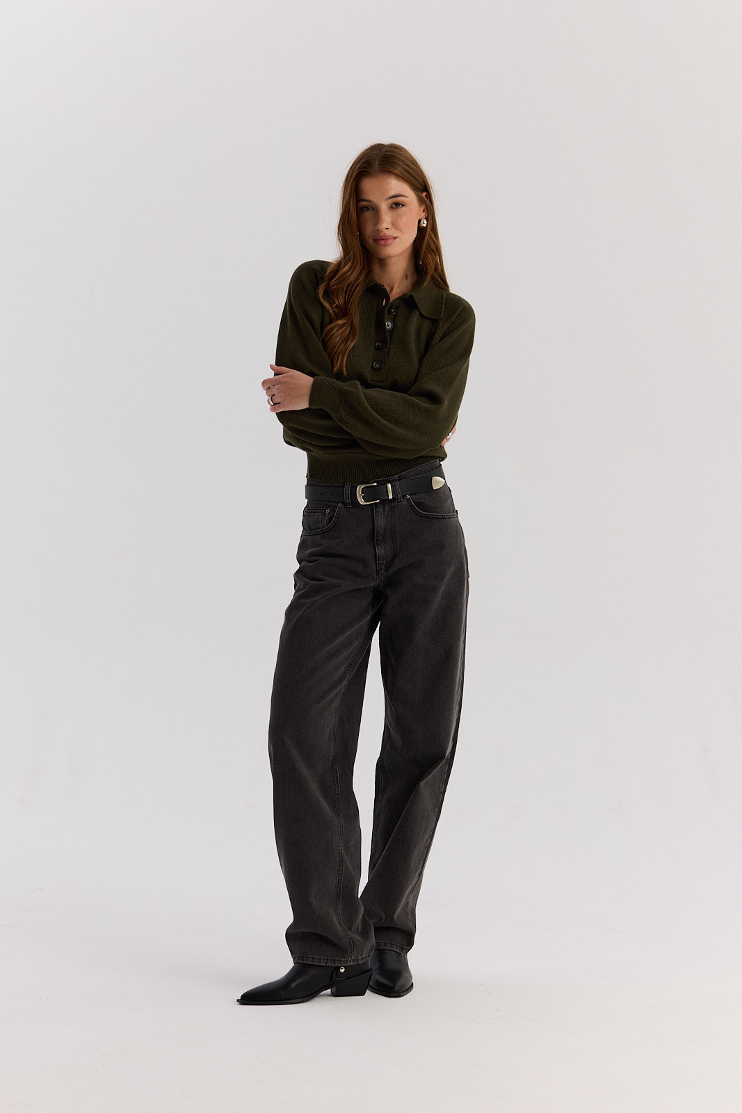 Sweter Polo Bobby khaki