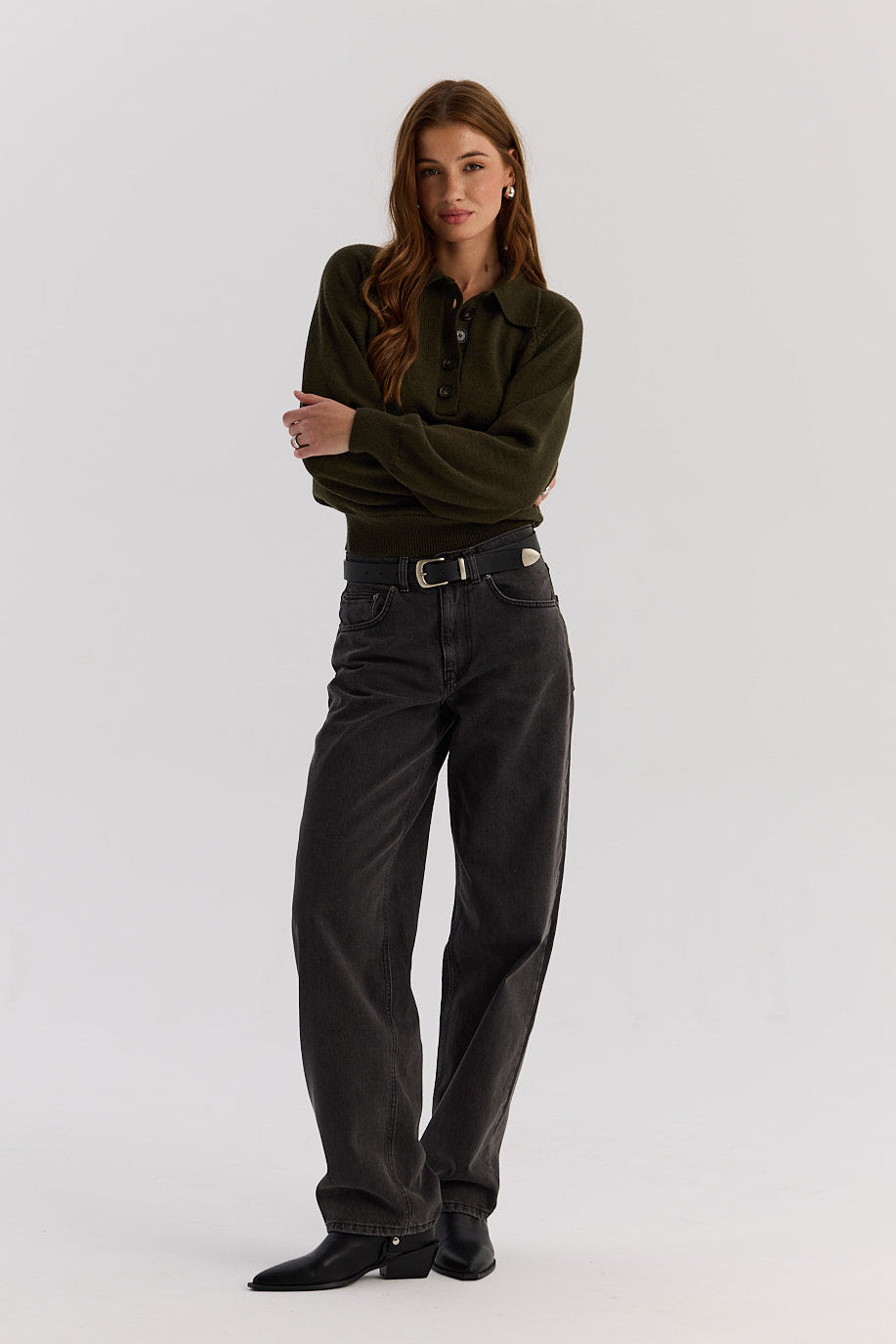 Sweter Polo Bobby khaki