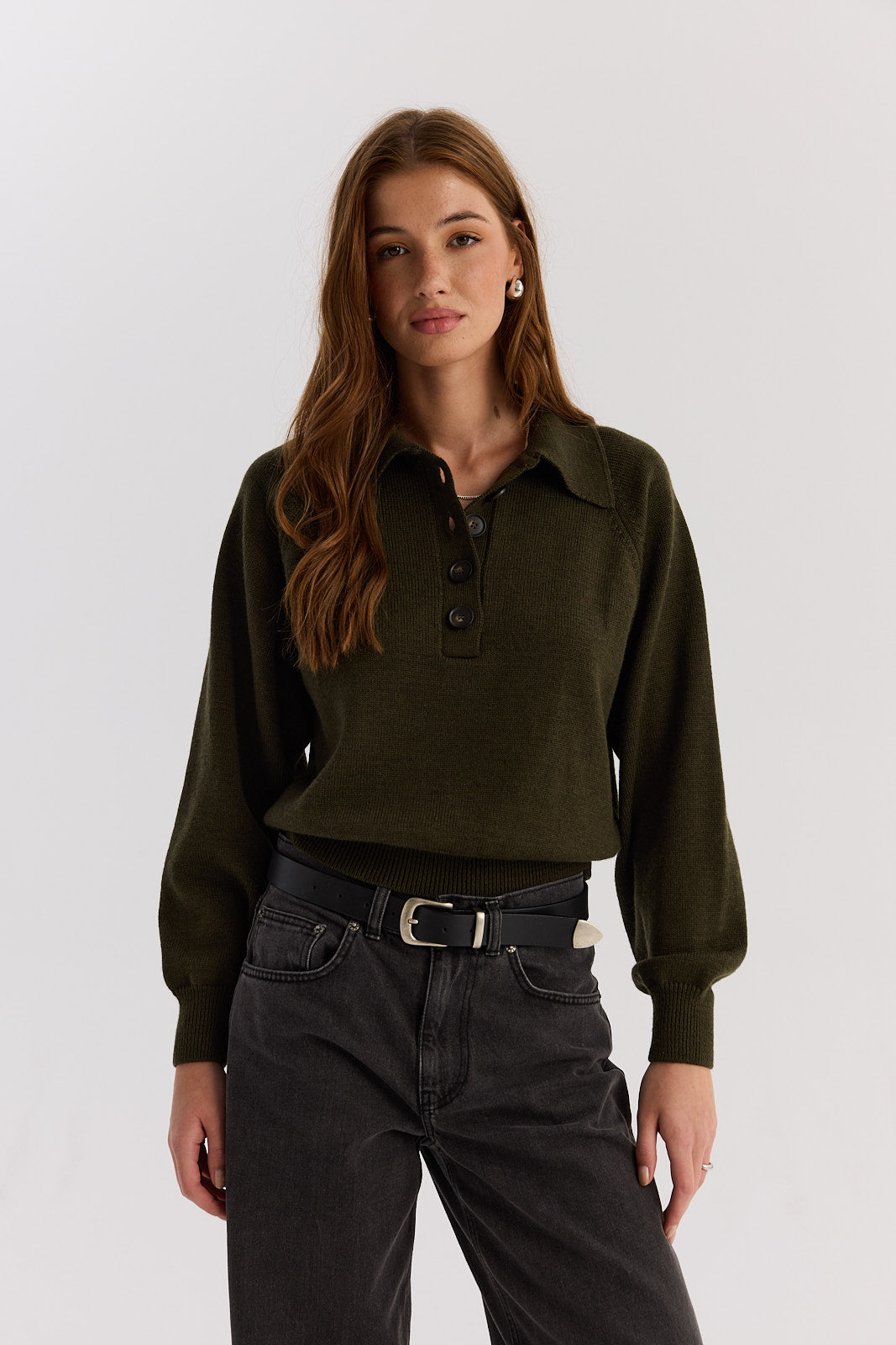 Sweter Polo Bobby khaki