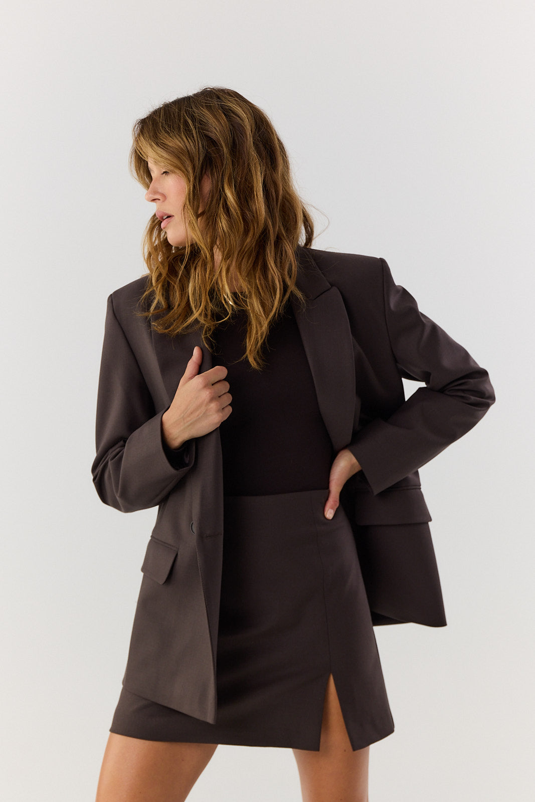 Marynarka James wool chocolate