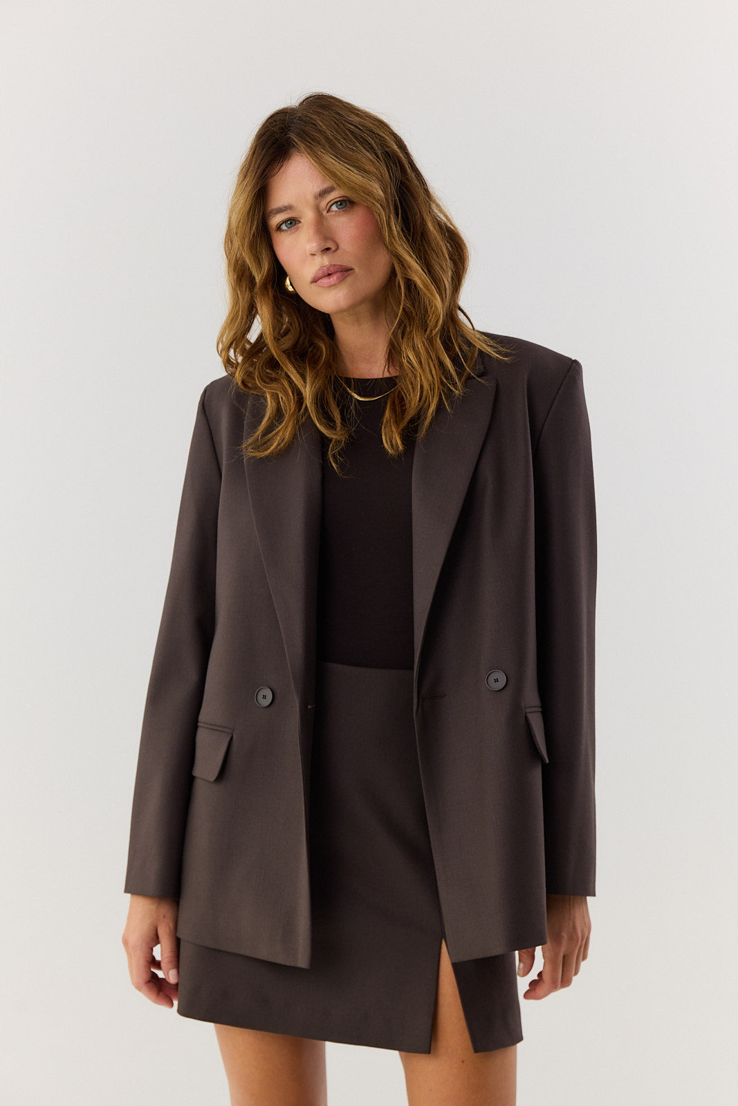 Marynarka James wool chocolate