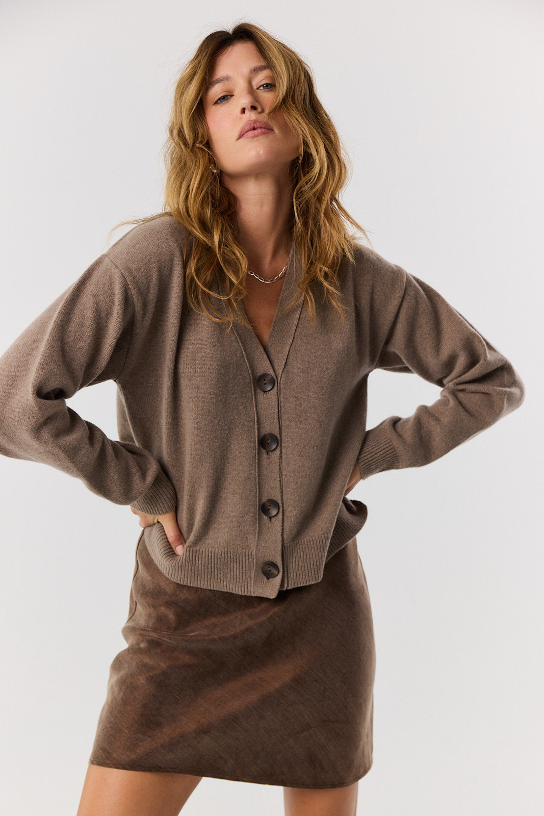Sweter kardigan Miley latte