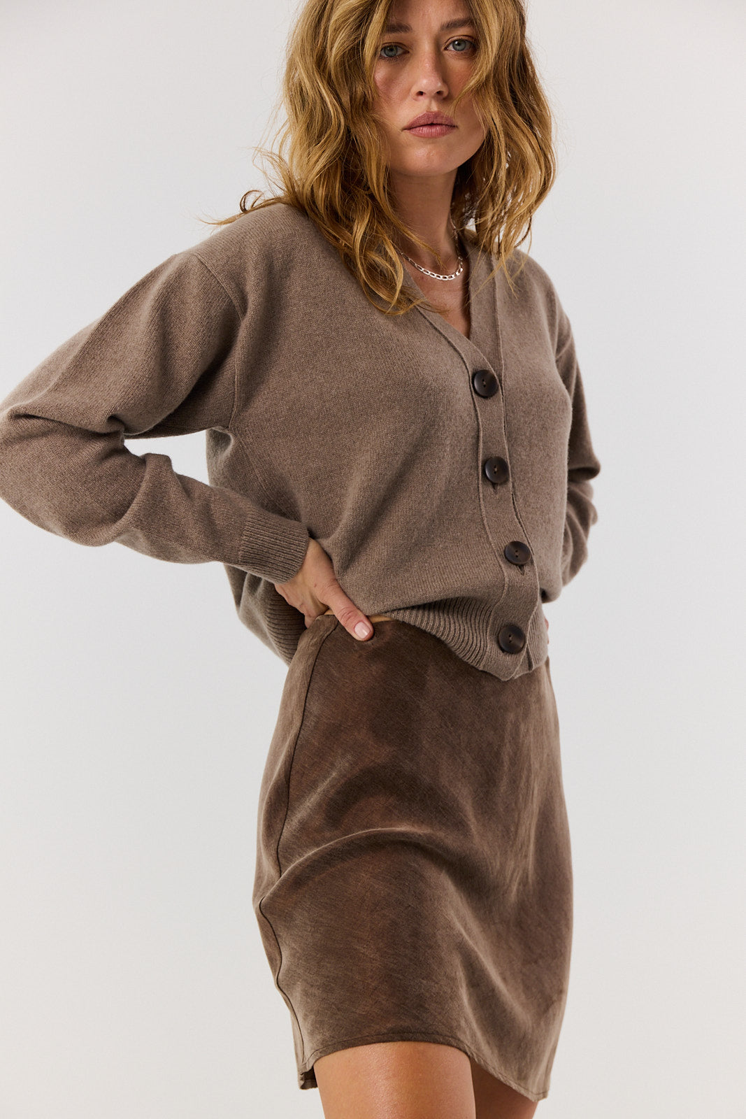 Sweter kardigan Miley latte
