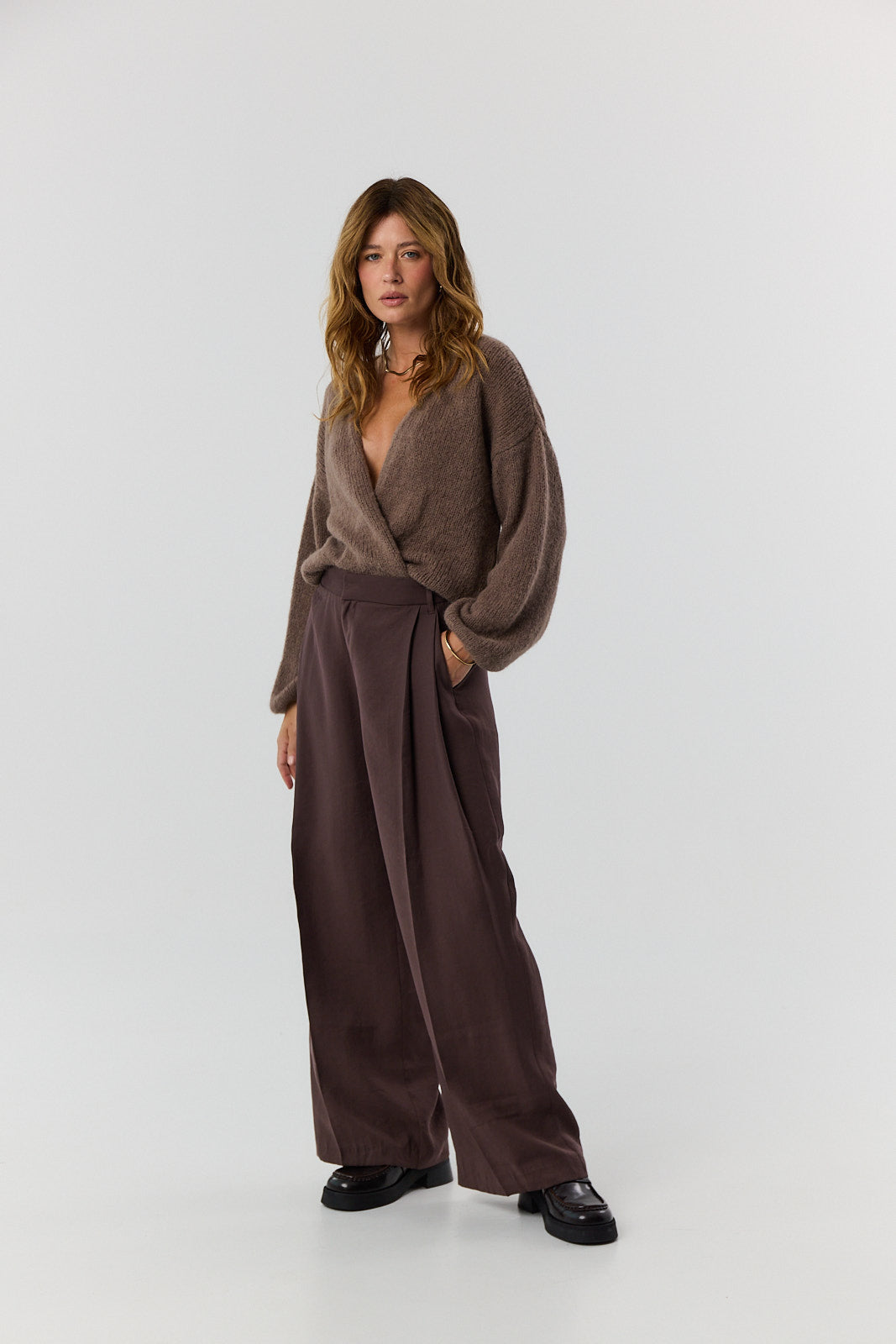 Sweter kardigan Ingrid mocca