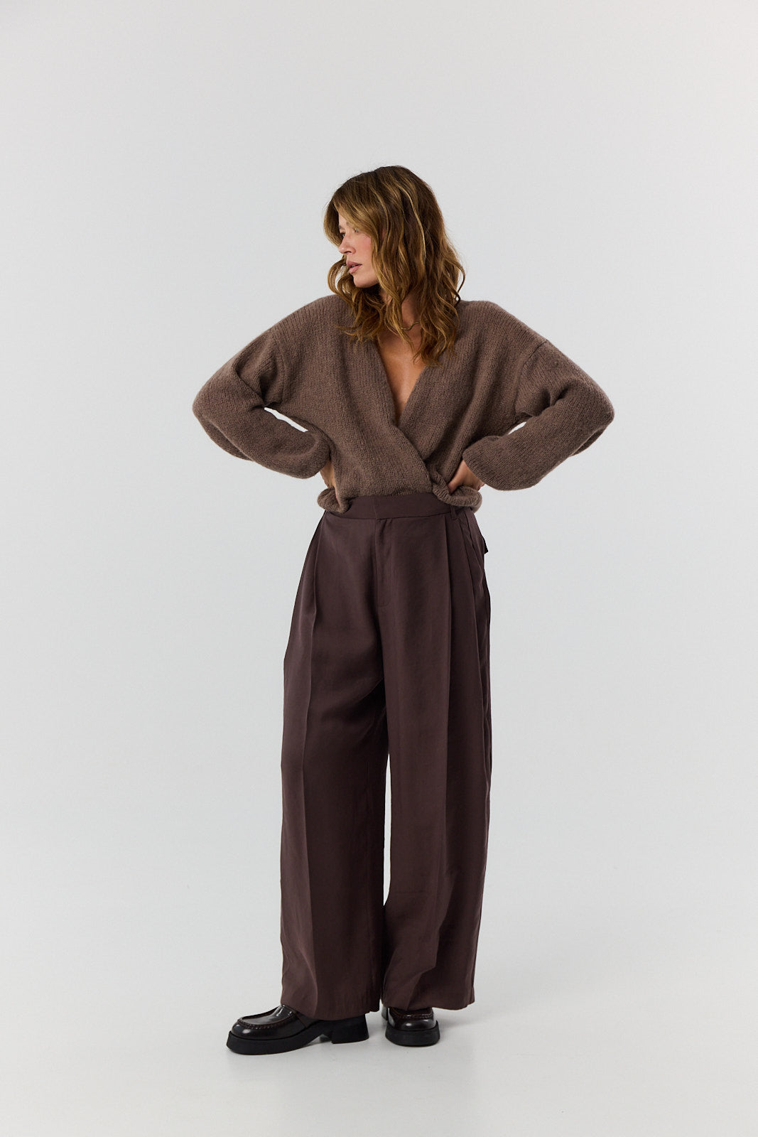 Sweter kardigan Ingrid mocca