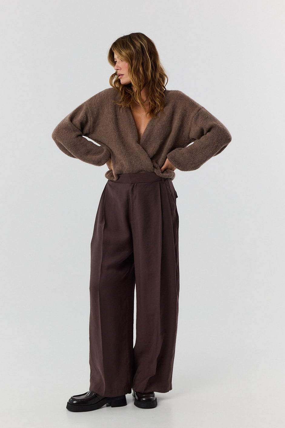 Sweter kardigan Ingrid mocca
