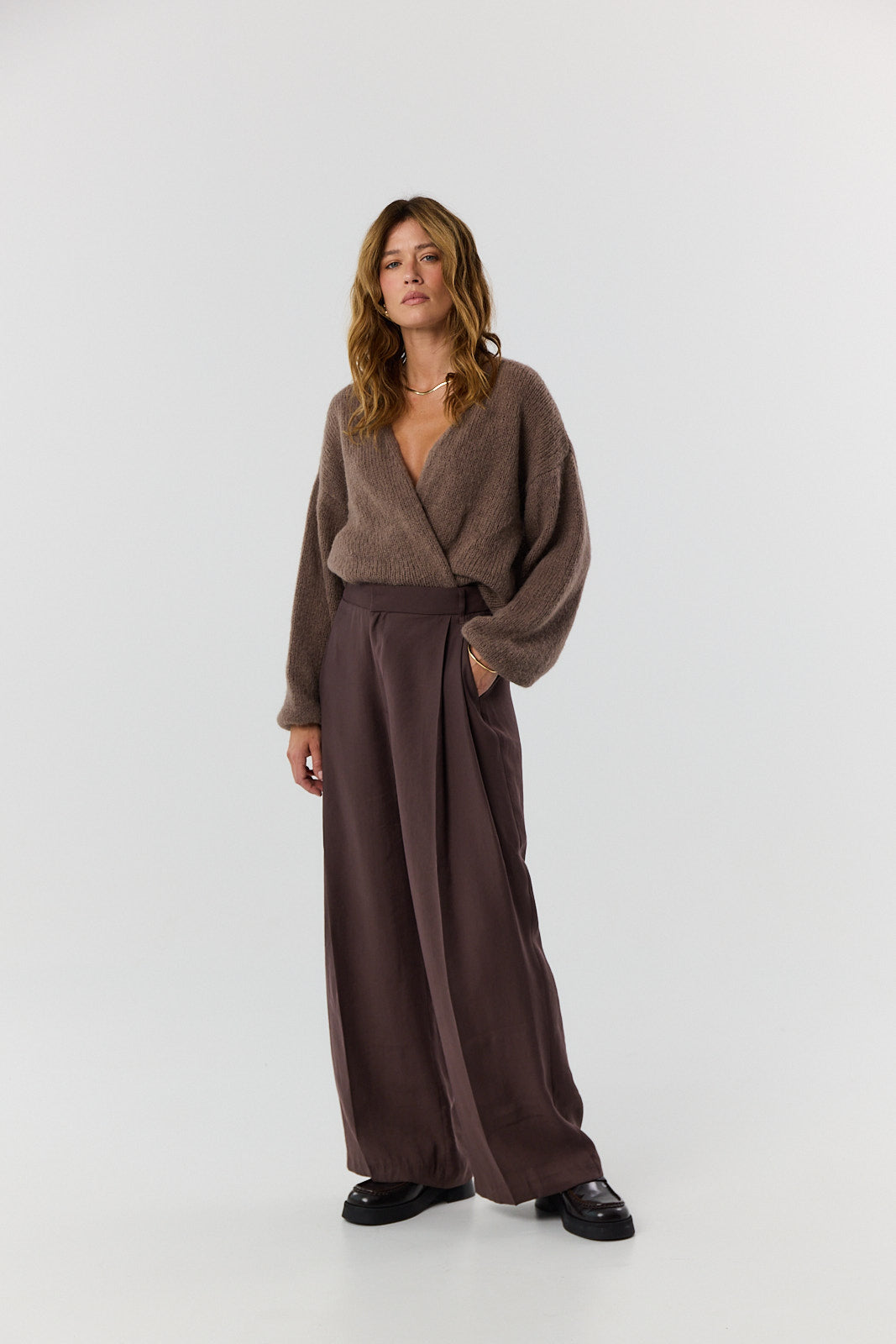 Sweter kardigan Ingrid mocca