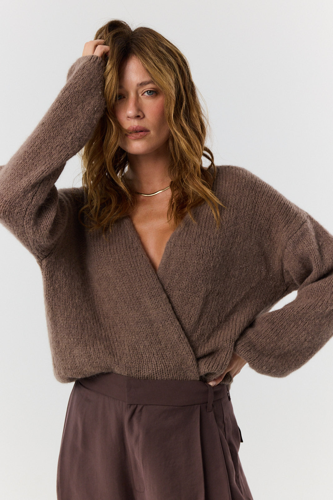 Sweter kardigan Ingrid mocca