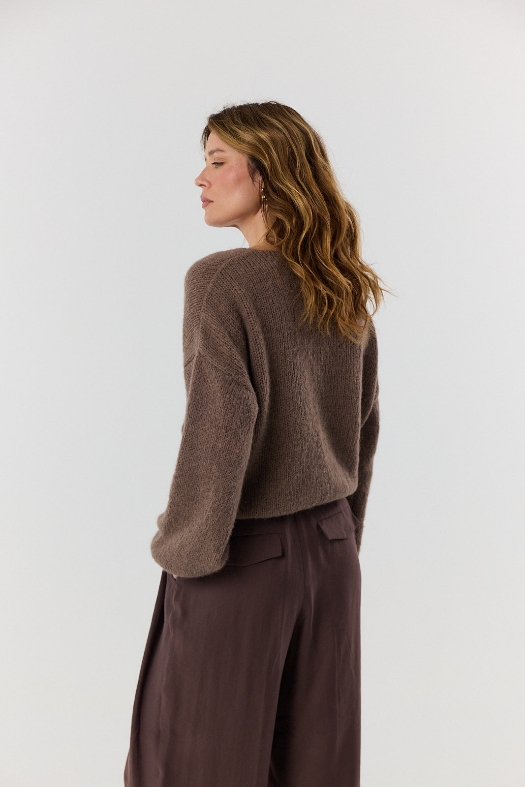 Sweter kardigan Ingrid mocca