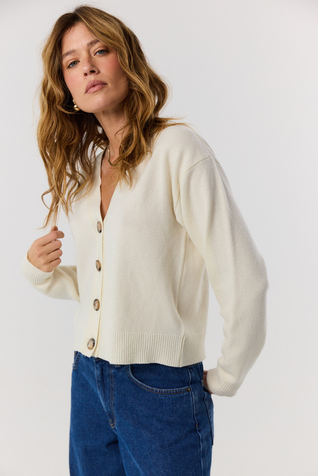 Sweter kardigan Miley cream