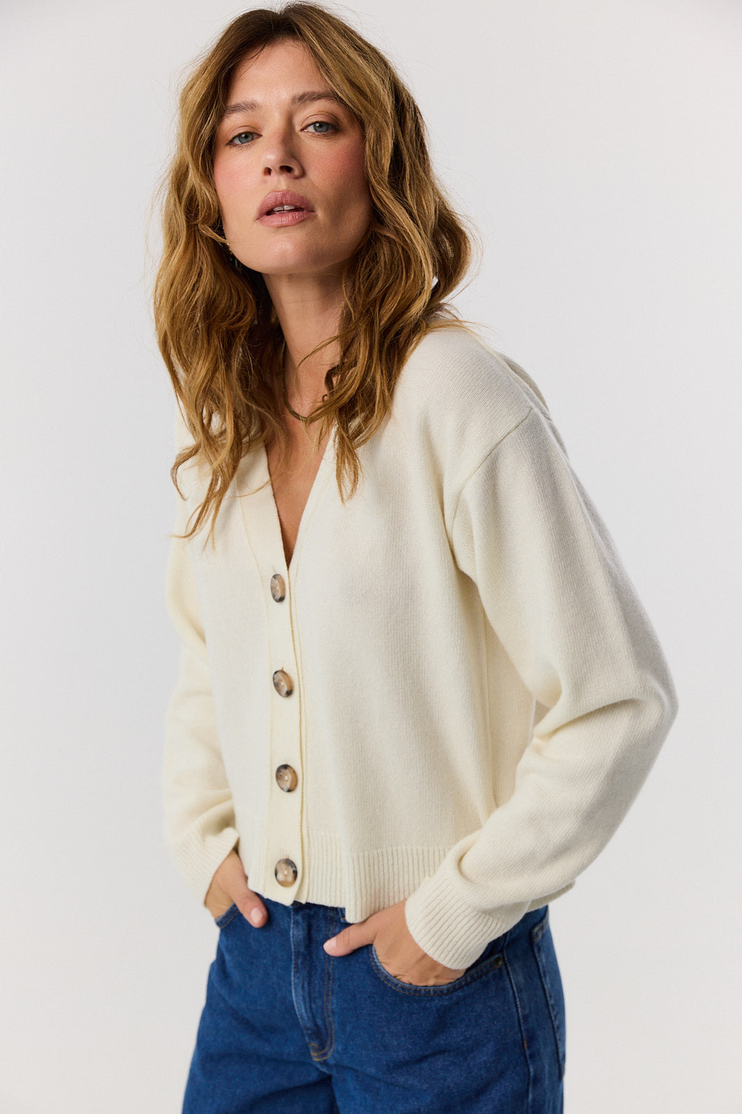 Sweter kardigan Miley cream