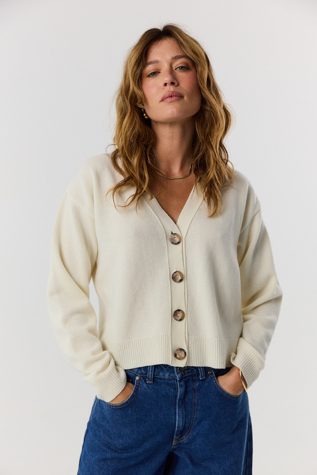 Sweter kardigan Miley cream