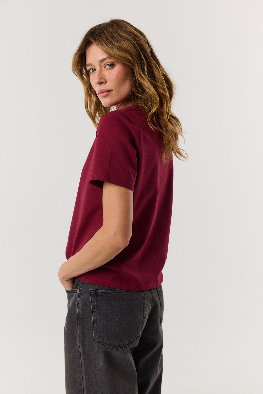 T-shirt Tony burgundy