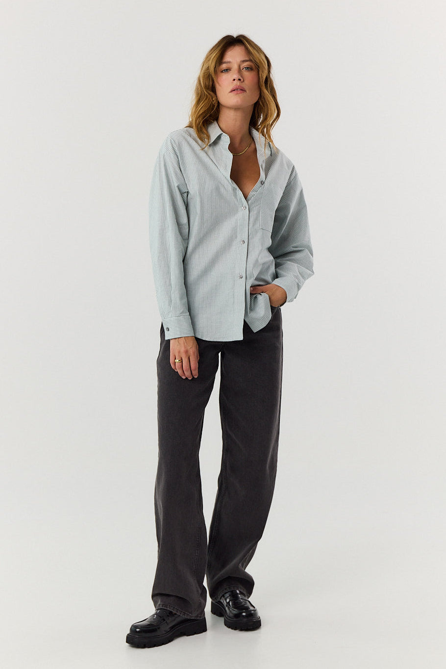 Koszula Agnes green stripes