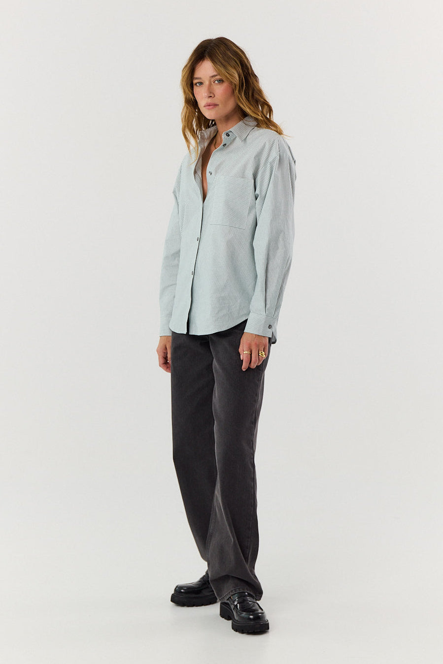 Koszula Agnes green stripes