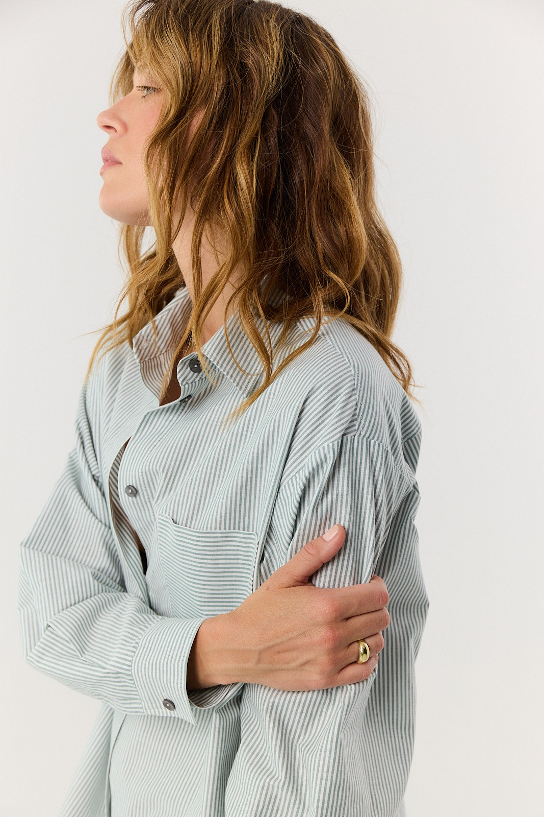 Koszula Agnes green stripes