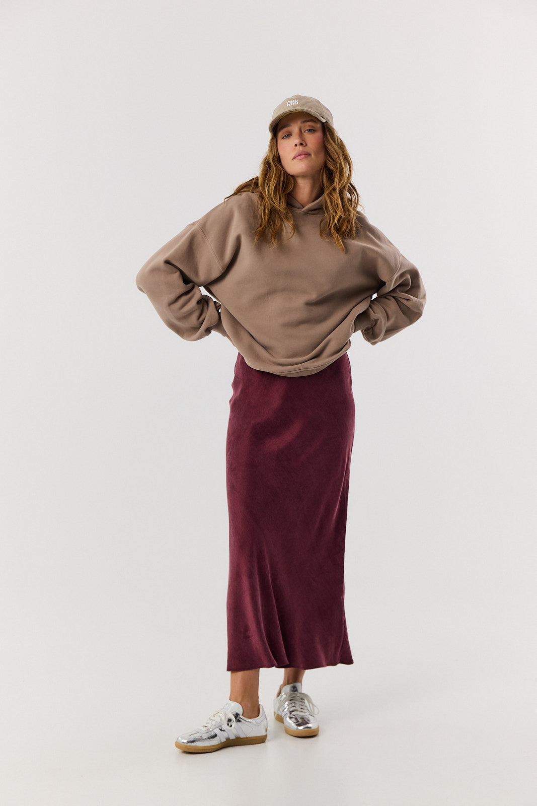 Spódnica Petra long burgundy