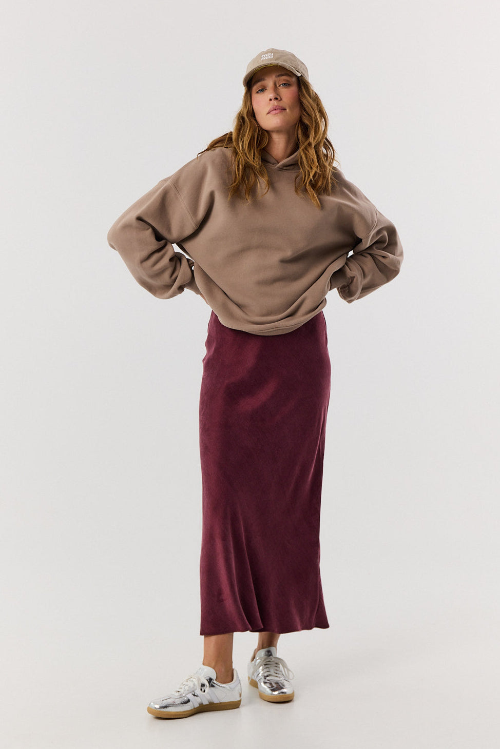 Spódnica Petra long burgundy