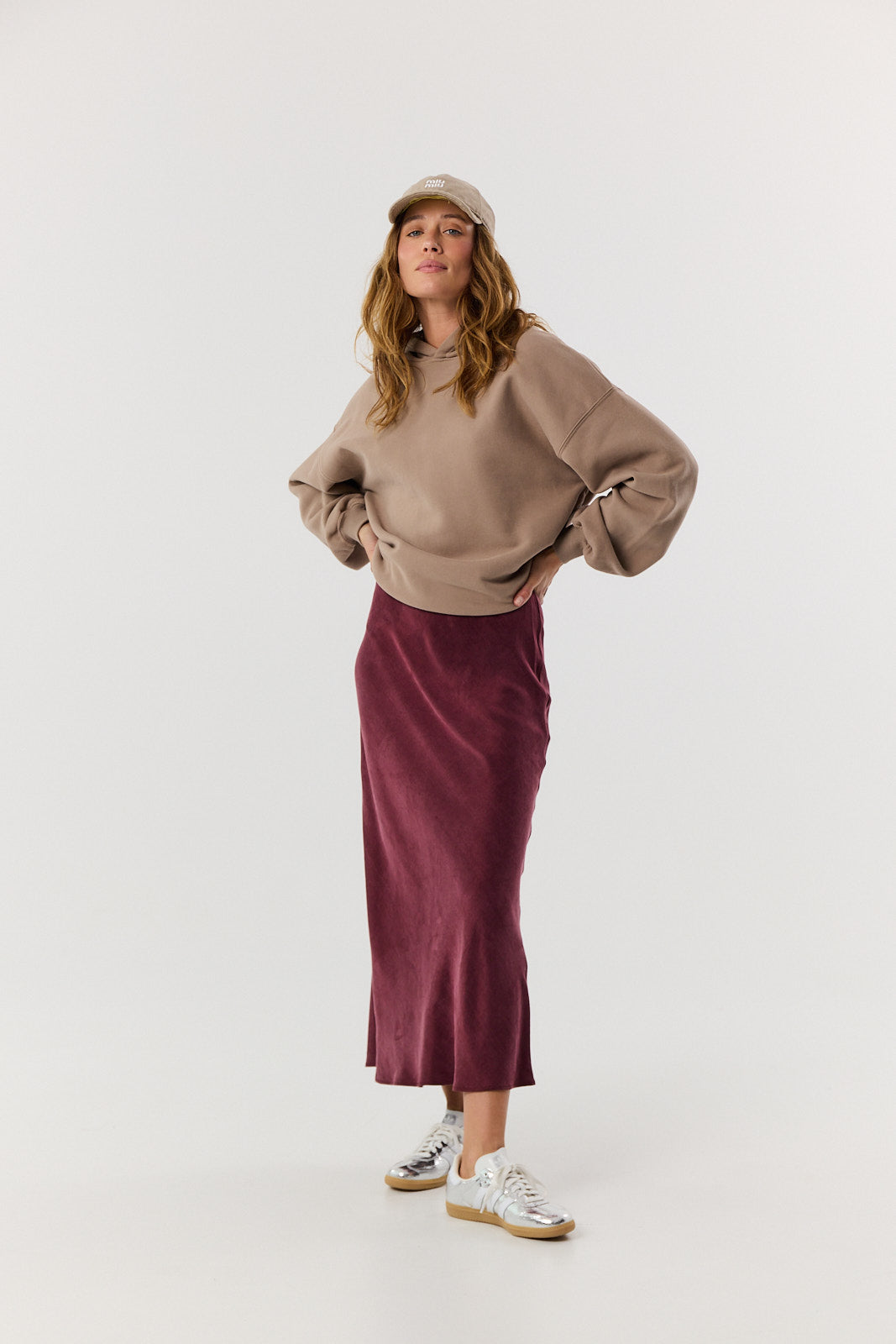 Spódnica Petra long burgundy