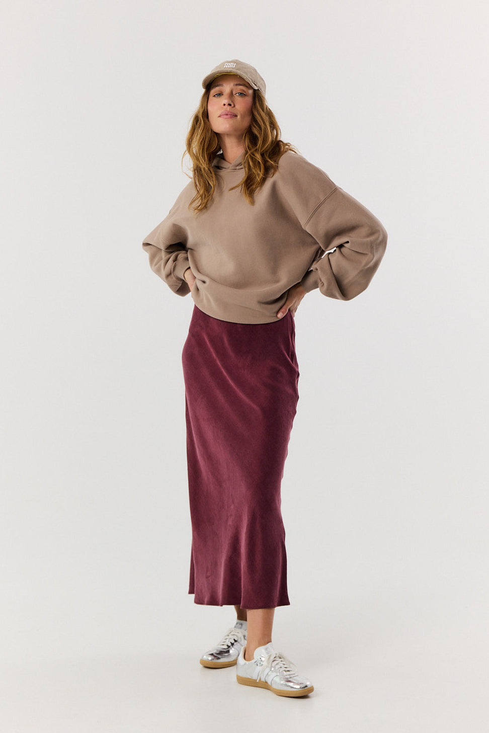 Spódnica Petra long burgundy
