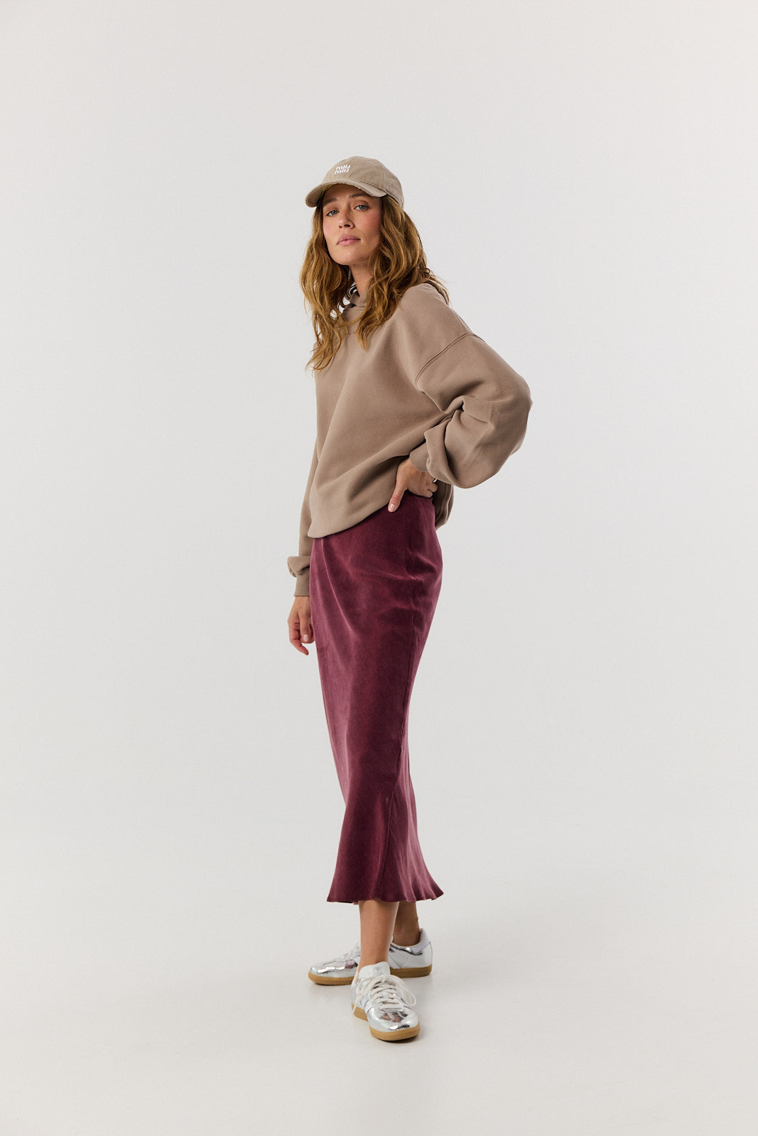 Spódnica Petra long burgundy