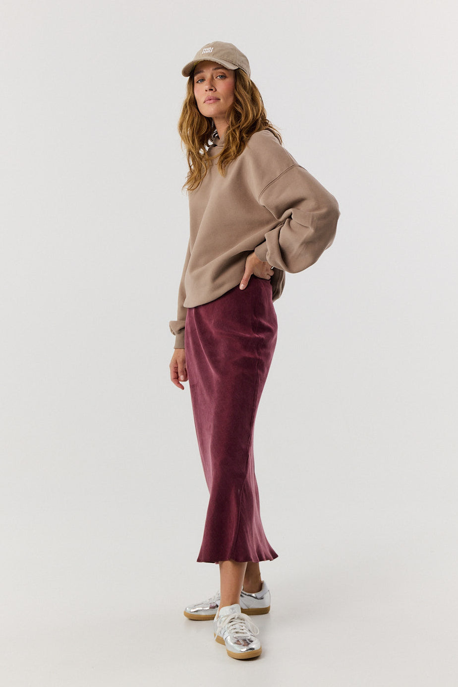 Spódnica Petra long burgundy