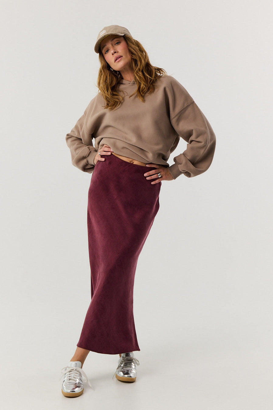 Spódnica Petra long burgundy