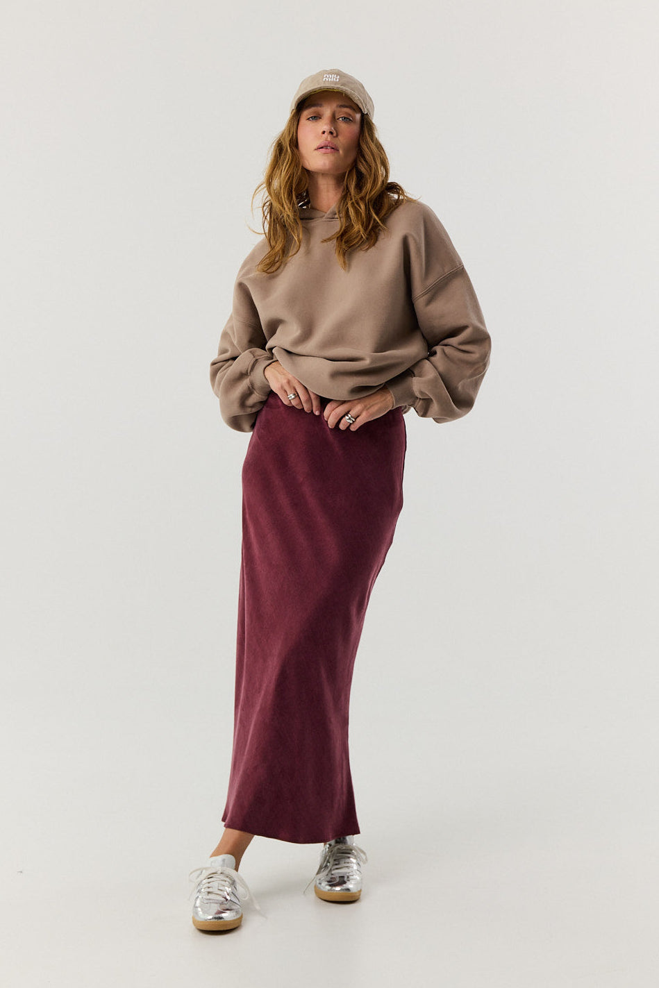 Spódnica Petra long burgundy