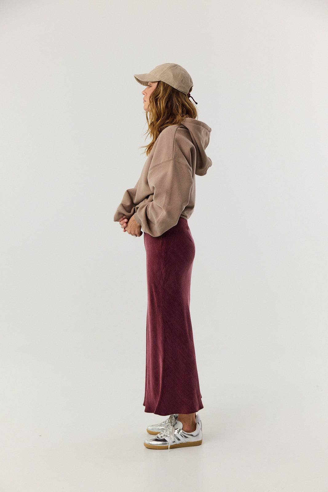 Spódnica Petra long burgundy