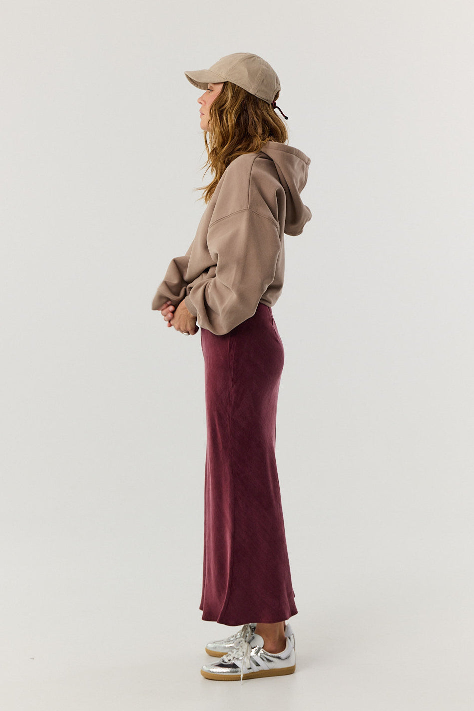 Spódnica Petra long burgundy